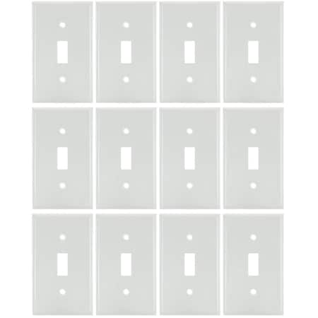 Sunlite 1-Gang Toggle Swtch Plate, White, Standard 4.5-in X 2.8-in Matching Screws Included UL Listed, 12PK 40885-NS
